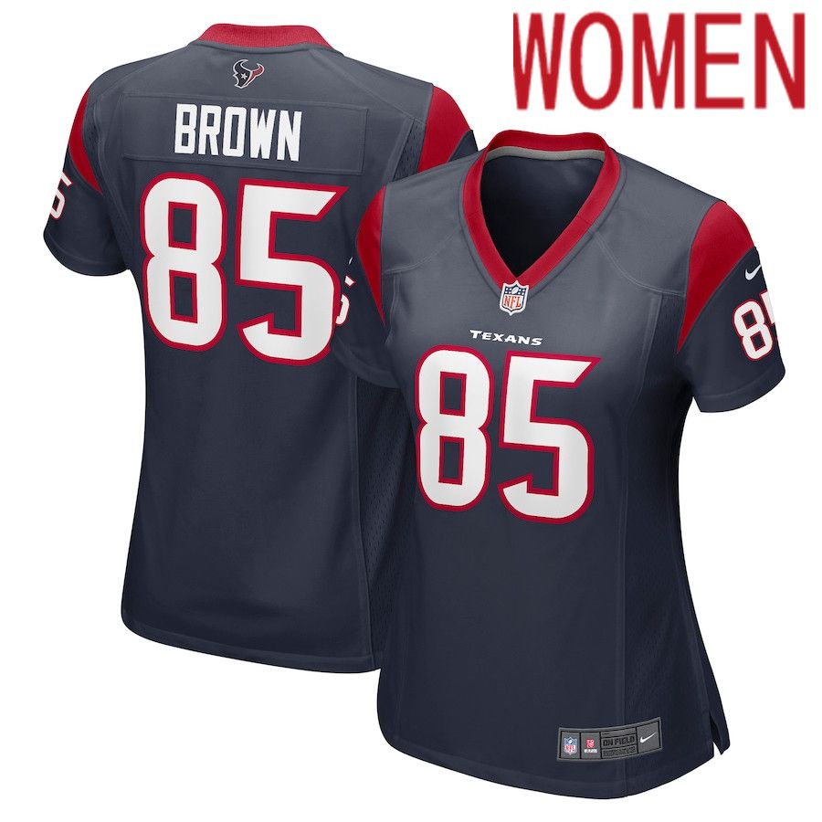 Women Houston Texans #85 Pharaoh Brown Nike Navy Nike Game NFL Jersey->women nfl jersey->Women Jersey